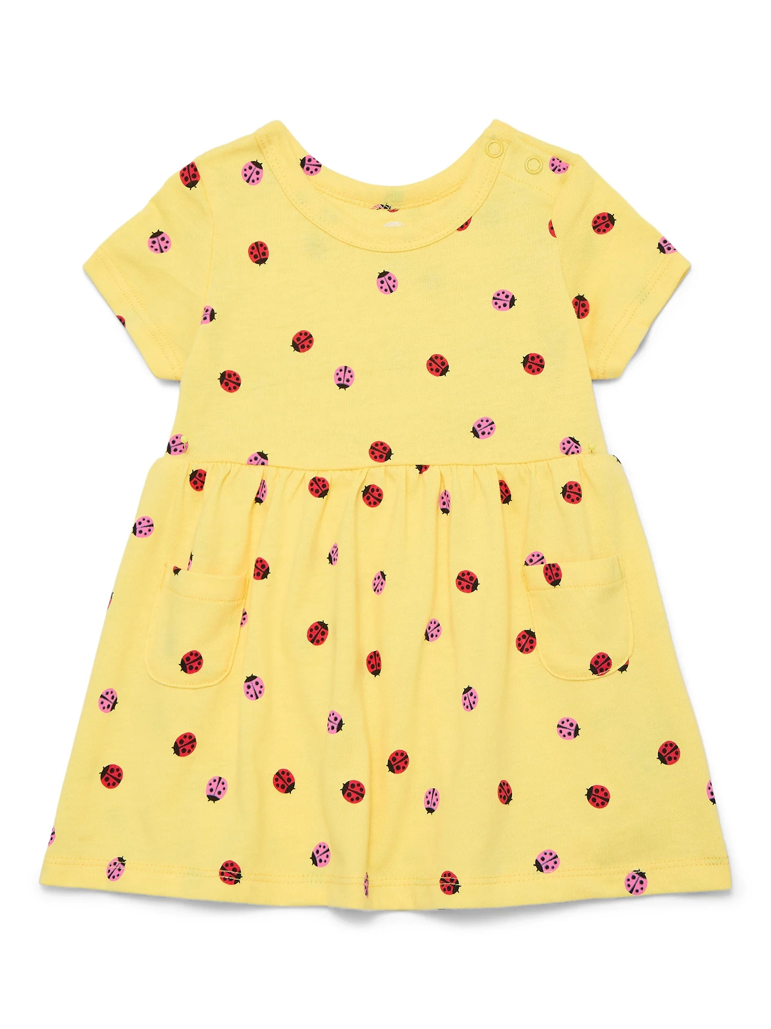 Wonder Nation Baby Girls Dress with Short Sleeves, Sizes 0-24 Months | Walmart (US)
