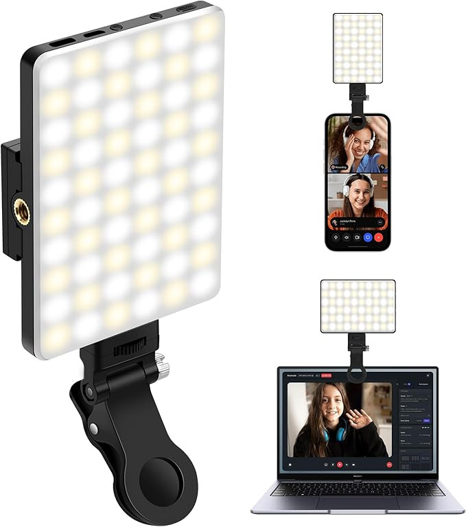 Selfie Light Portable Phone Light, Eagerey 60 LED Rechargeable Fill Light with Front & Back Clip,... | Amazon (US)