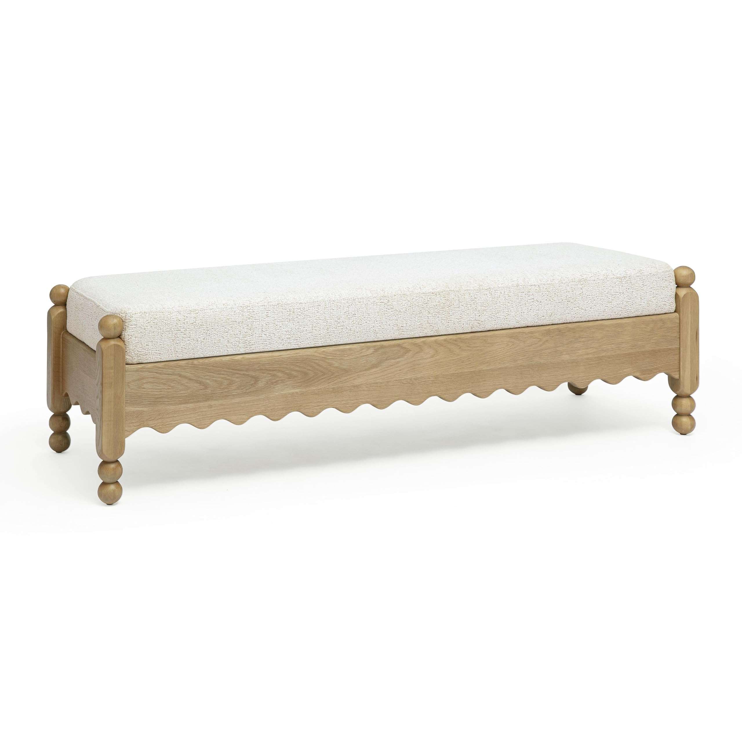 Tov Furniture Thelma Cream Performance Basketweave Bench | Amazon (US)