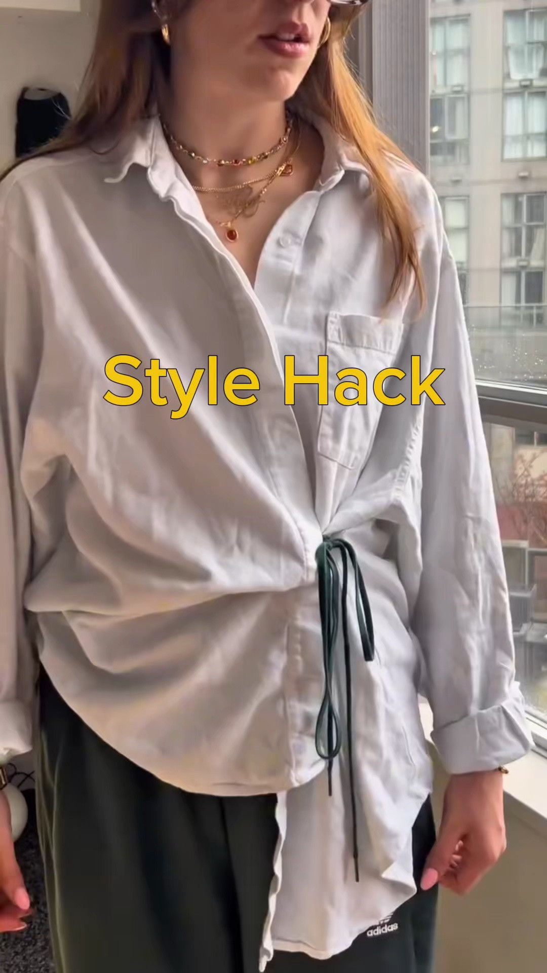 Saw this brilliant little shoelace trick and immediately thought, I need that in my life! 

Such a simple, quick tip, but it completely changes the whole look. 

Let me know if you try it! 
Shirt: @Anine Bing 
Pants: Rachel Comey 
Shoes: Pretty Ballerinas 
Bag: Bottega Veneta 

#QuickTip

#LTKootd #LTKgrwm #LTKNYFW