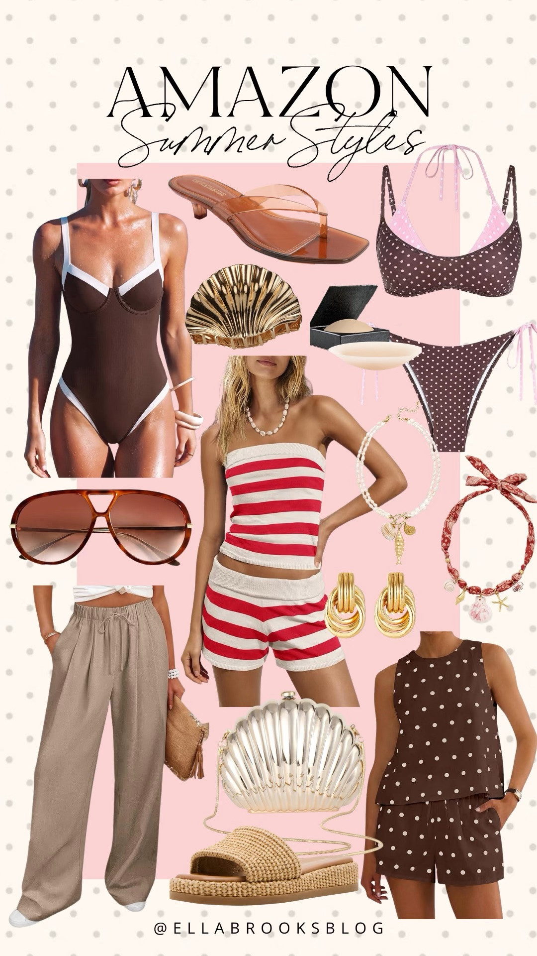 Amazon summer styles

Amazon swim, polka dot set, polka dot bikini, matching set, striped set, shell purse, vacation outfit, one piece swim

#LTKSeasonal #LTKSwim