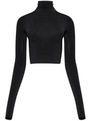 Balenciaga Turtleneck Cropped Top | Black | FARFETCH CA