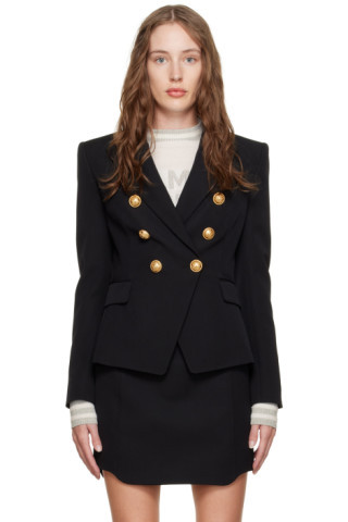 Black Double Breasted Blazer | SSENSE
