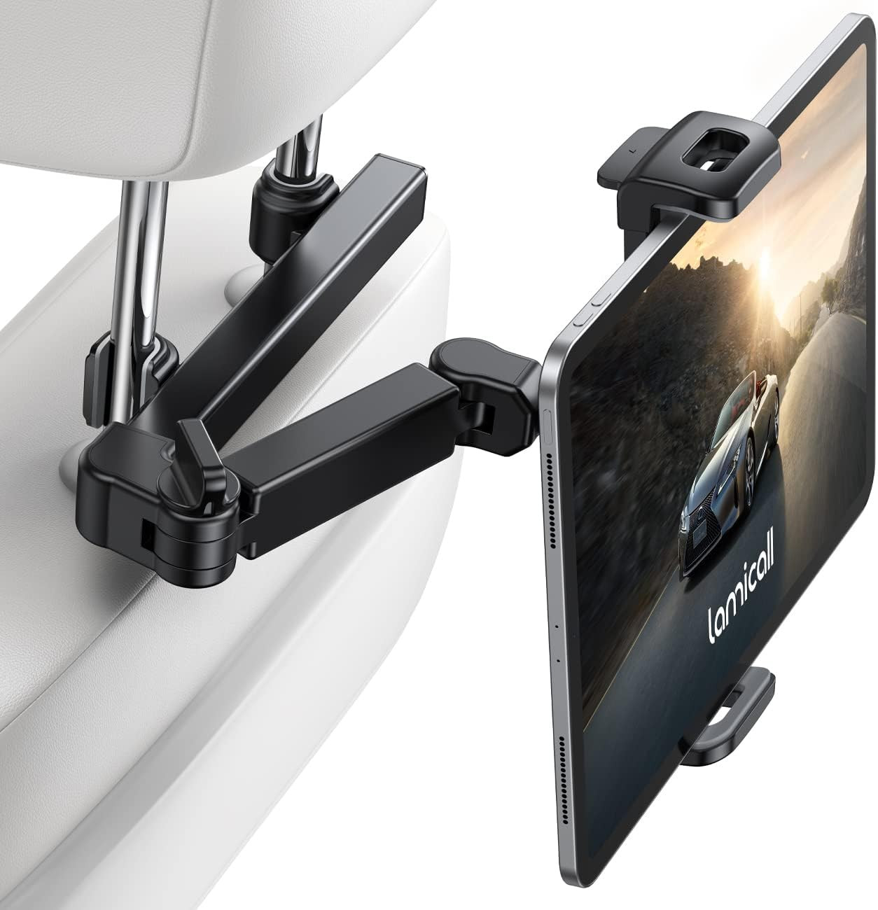 Lamicall Car Headrest Tablet Holder - [3 in 1 Extension Arm] Adjustable Tablet Car Mount for Back... | Amazon (US)