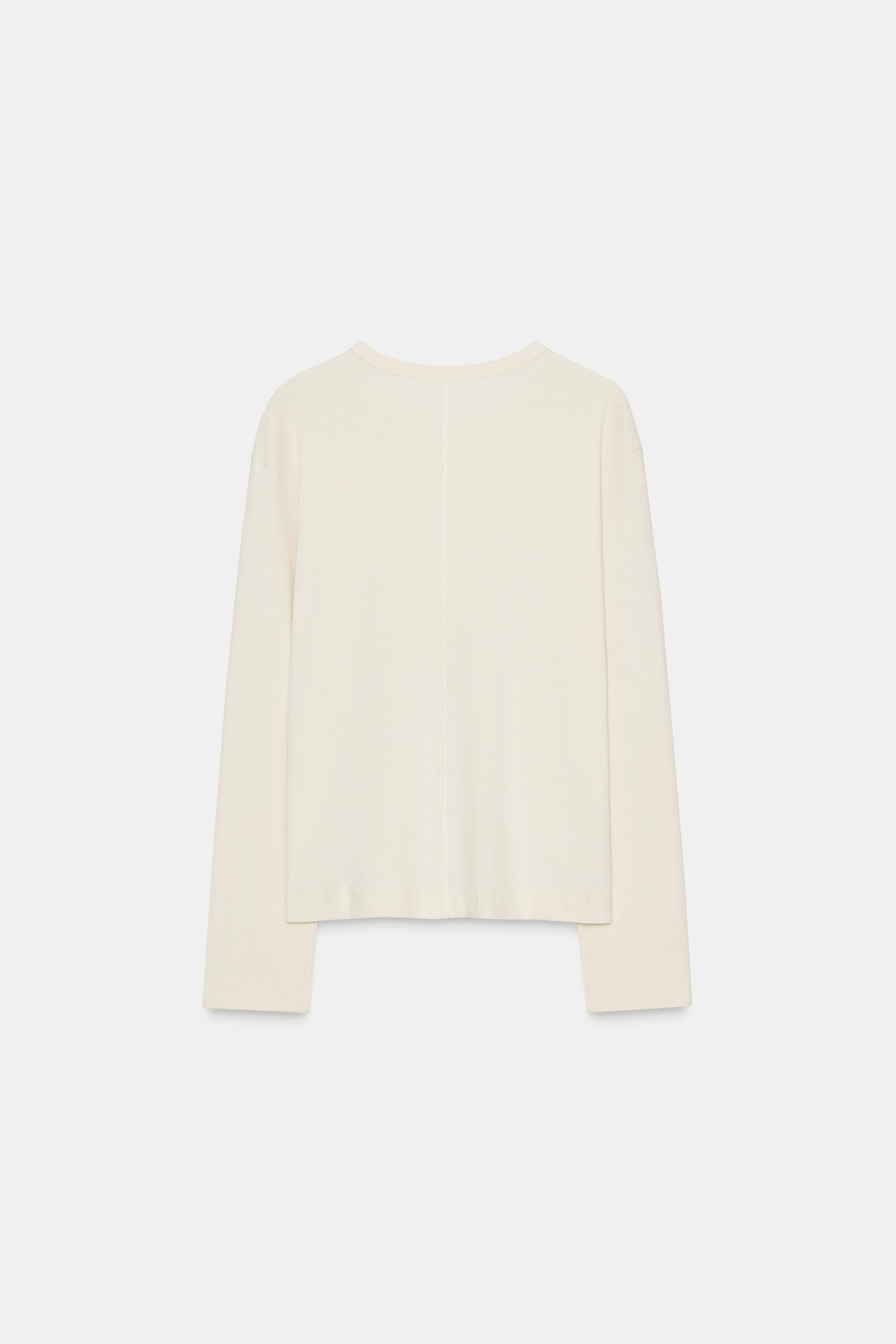 RIBBED LONG SLEEVE T-SHIRT | Zara UK