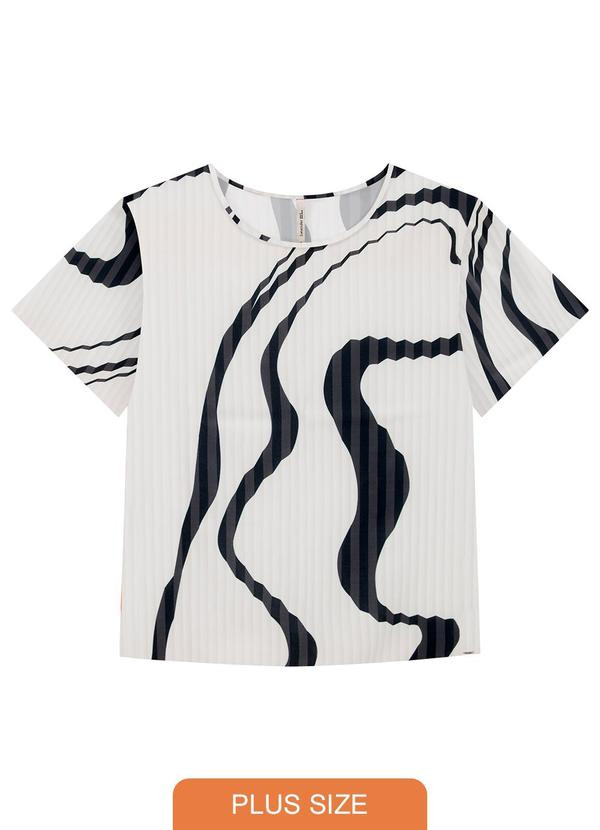 Lunender Mais Mulher - Blusa Plus Size em Viscose Estampada Preto | Posthaus (BR)