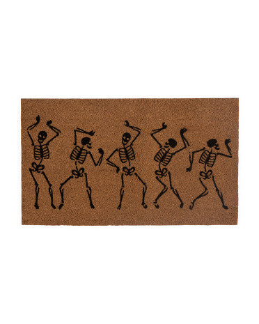 20x34 Skeletons Dancing Coir Doormat | TJ Maxx