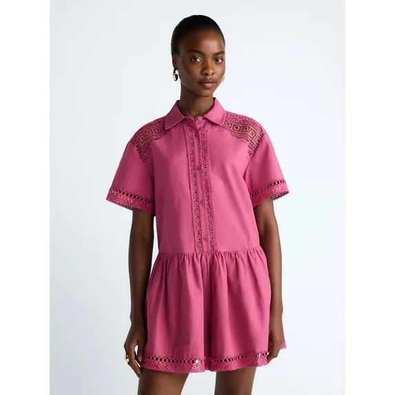 Scoop Women's Crochet Romper, Sizes XS-4XL | Walmart (US)