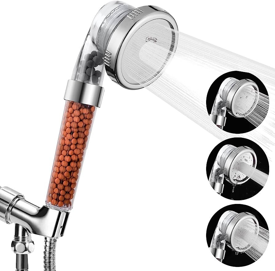 Luxsego Filtered Shower Head, High Pressure Water Saving Showerhead with Filter Beads, 3 Settings... | Amazon (US)
