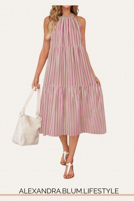 Light pink striped dress from Amazon! These are perfect for spring parties and graduation dress! Summer dress! Spring outfit! Amazon fashion! Spring dress! Amazon spring dresses! Spring wedding guest dresses! Perfect dresses for Easter outfits! Easter dresses! Date night dresses! Church dresses! Vacation dress! Resort dress! 

#LTKswim #LTKtravel #LTKfindsunder100