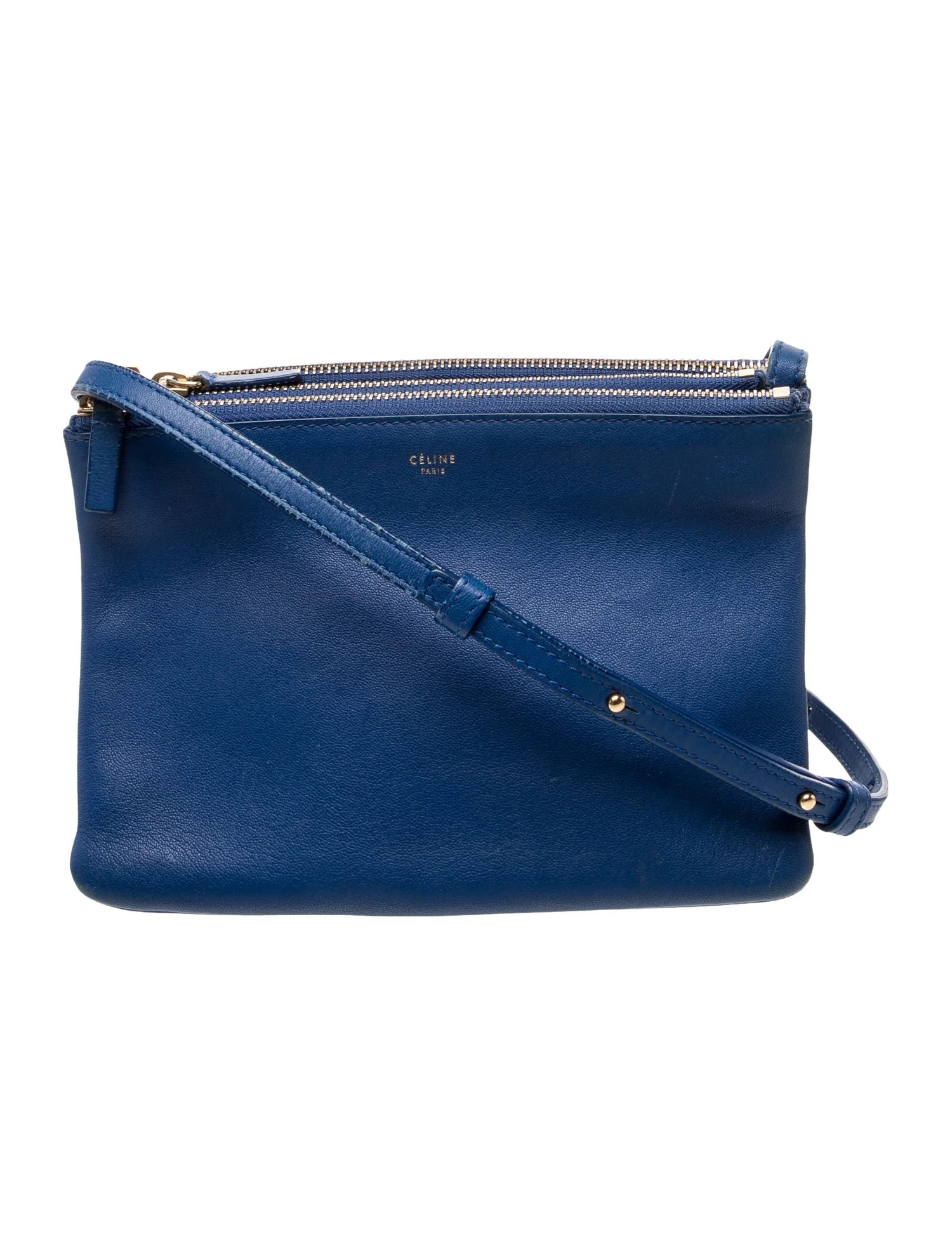 Celine Leather Trio Small - Blue Crossbody Bags, Handbags - CEL385599 | The RealReal | The RealReal