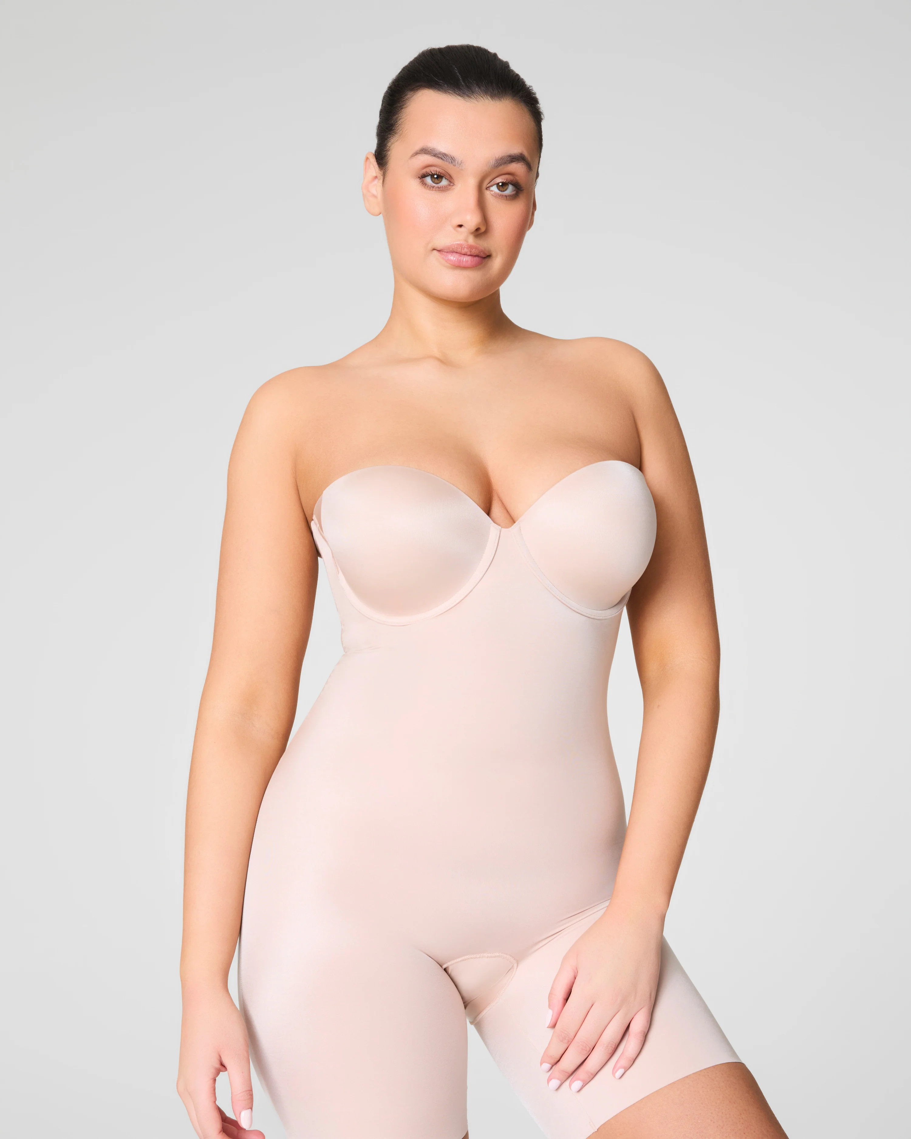 Strapless Cupped Mid-Thigh Bodysuit | Spanx