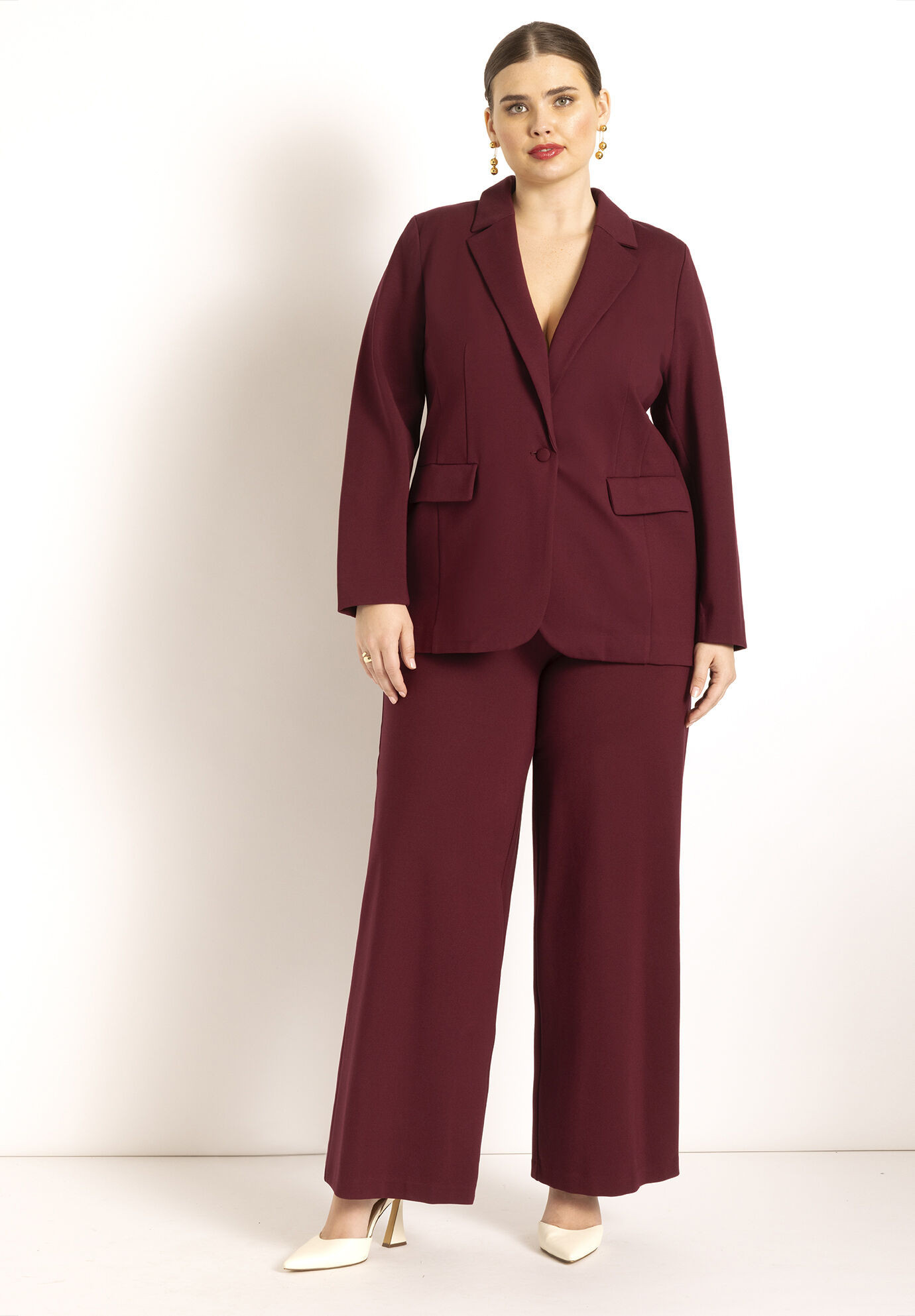 The Ultimate Stretch Suit Wide Leg Pant | Eloquii