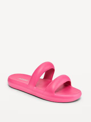 Double-Strap Puff Slide Sandals for Women | Old Navy (US)