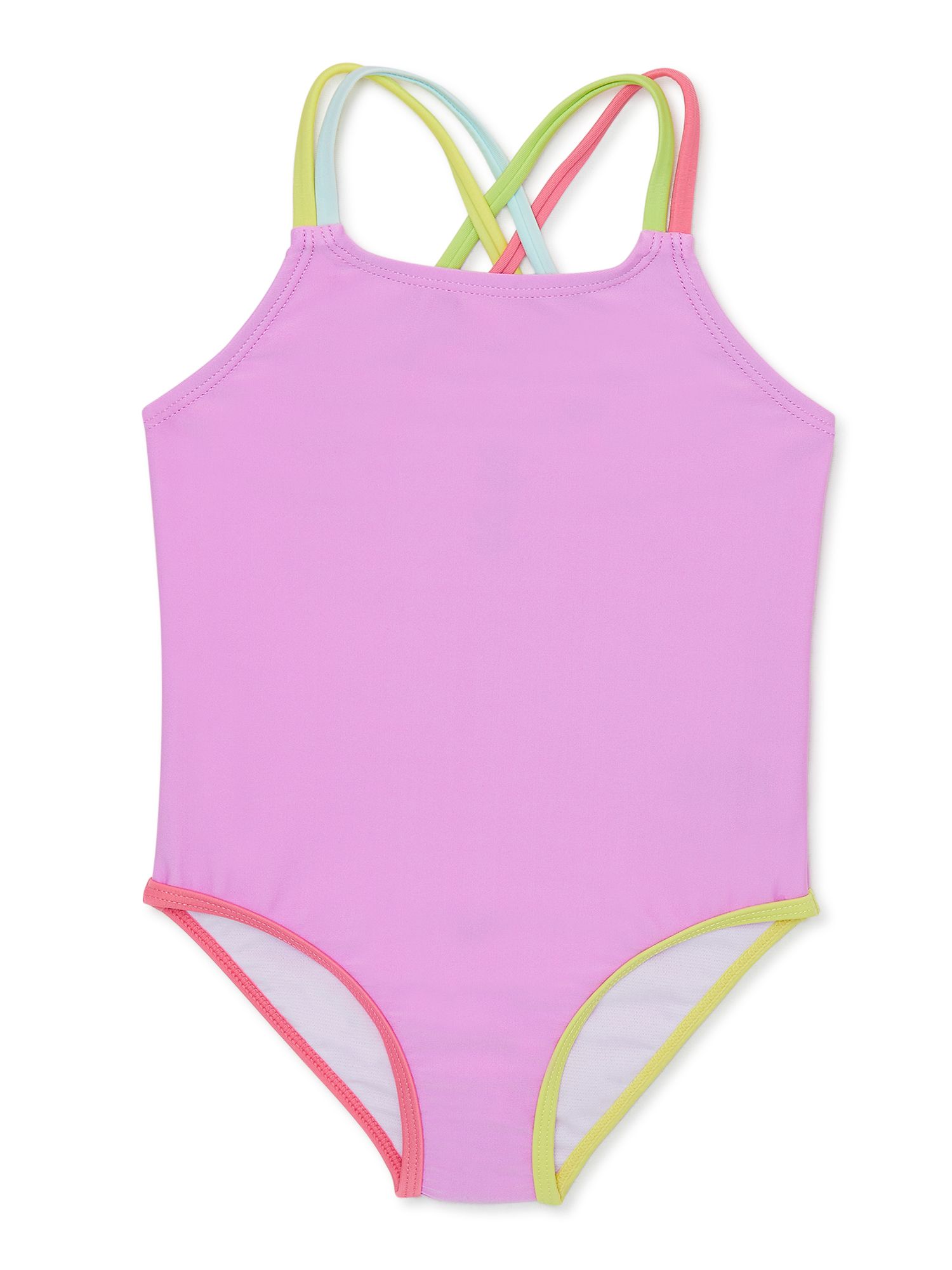 Wonder Nation Baby and Toddler Girl Strappy Swimsuit, 1-Piece, Sizes 12M-5T | Walmart (US)