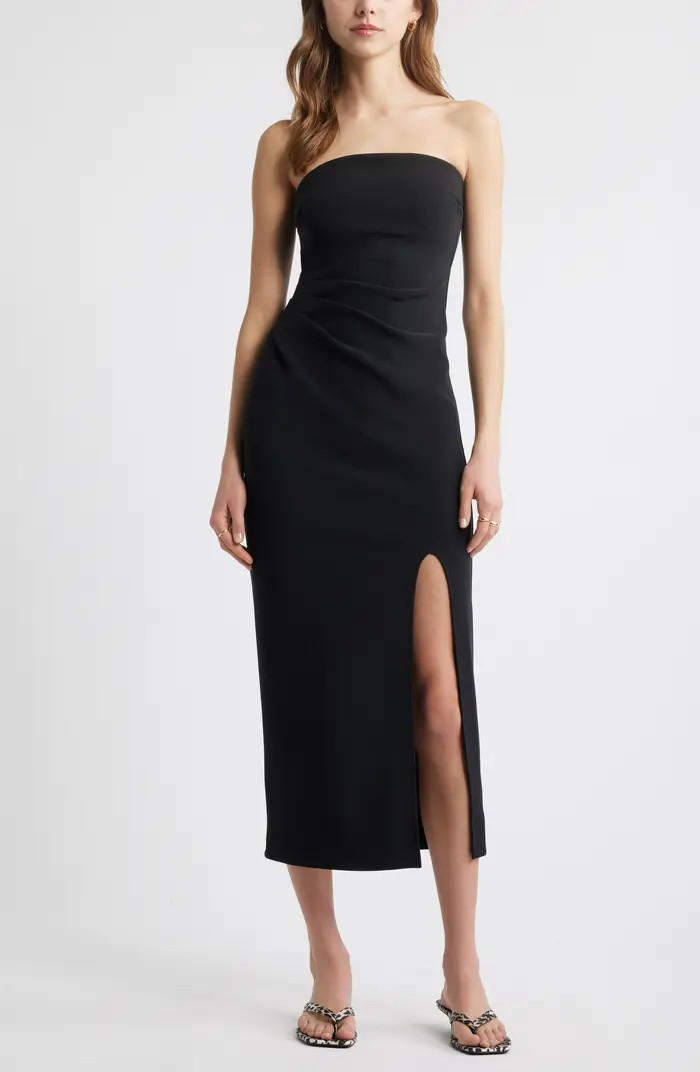 Open Edit Ruched Strapless Maxi Dress | Nordstrom | Nordstrom