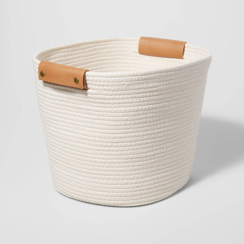 13"" Decorative Coiled Rope Basket Cream - Brightroom | Target