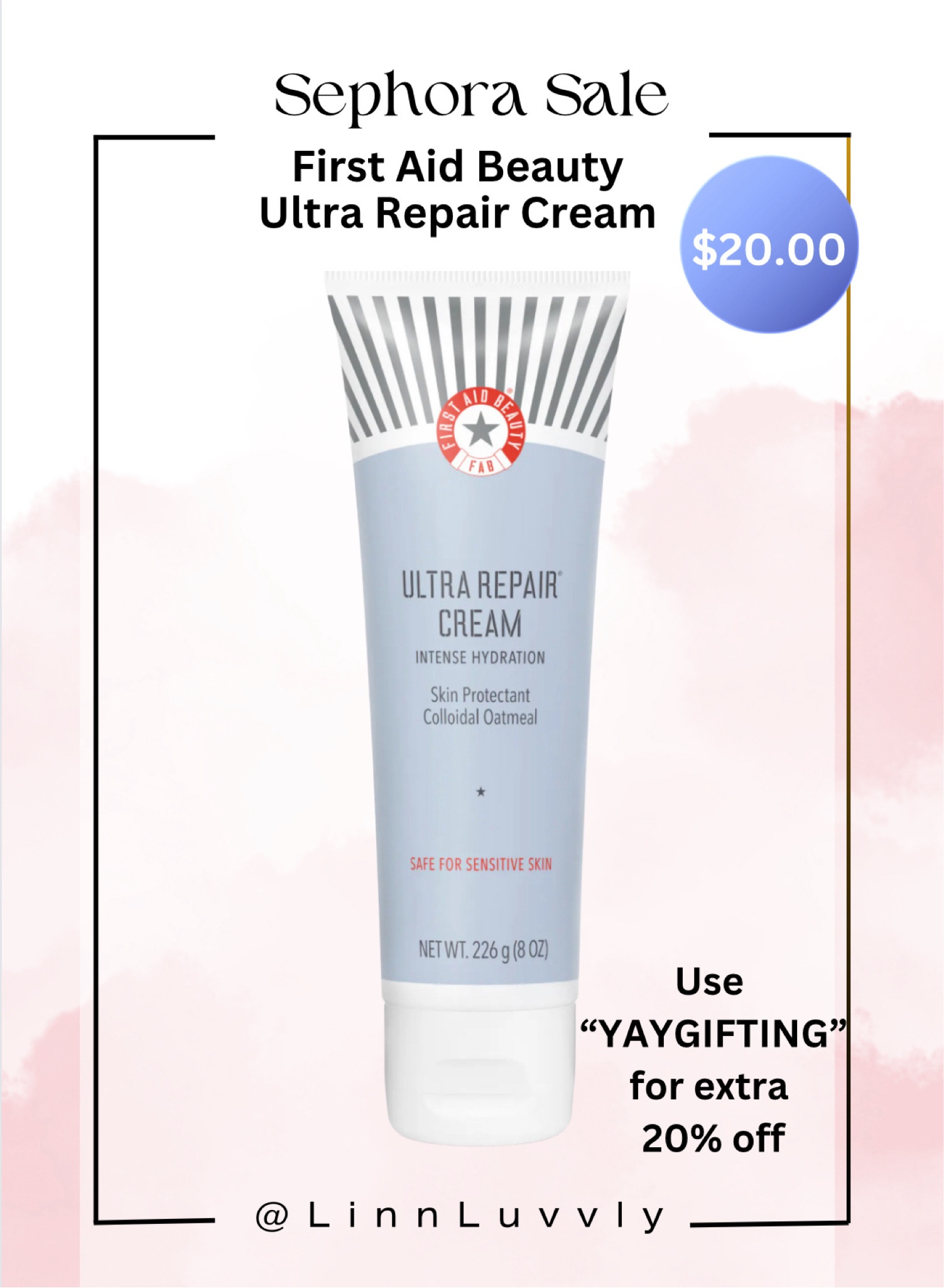 First Aid Beauty
Ultra Repair® Cream Intense Hydration

Use “YAYGIFTING” for extra 20% off through Dec 10th

Sephora sale , moisturizing cream

#LTKbeauty #LTKfindsunder50 #LTKsalealert
