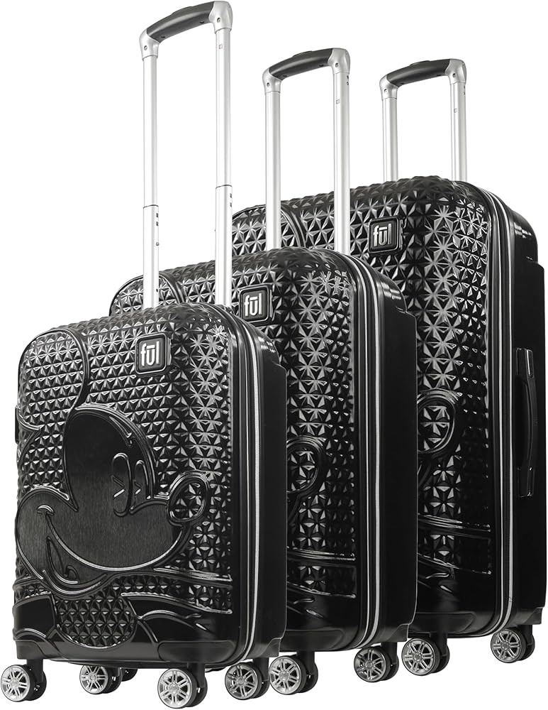 FUL Disney Mickey Mouse 3 Piece Rolling Luggage Set, Hardside Suitcase with Spinner Wheels, 21 In... | Amazon (US)