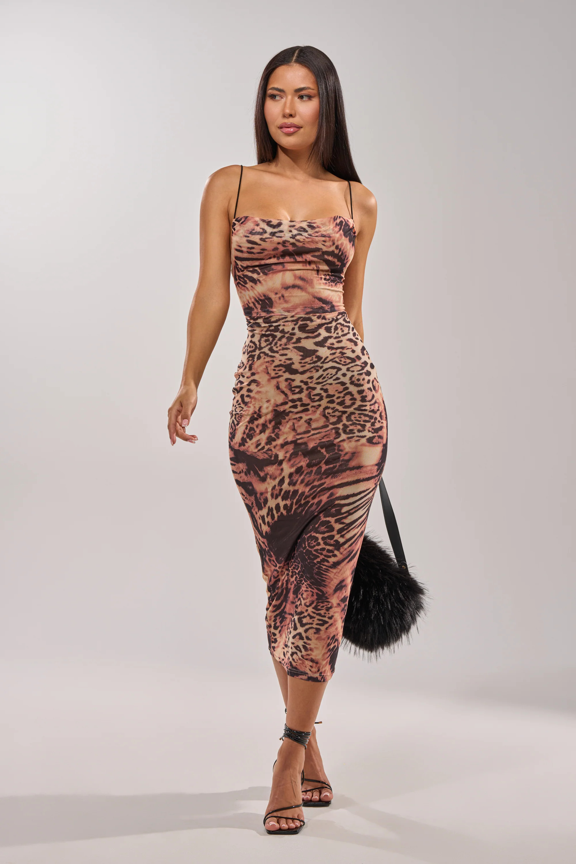CLAWS OUT LEOPARD MIDI SLIP DRESS | AKIRA