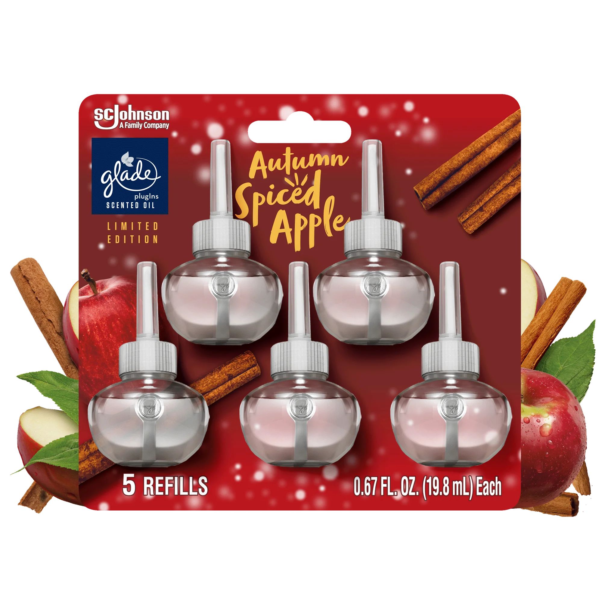 Glade PlugIns Scented Oil Refills, Air Freshener, Autumn Spiced Apple, 0.67 oz, 5ct | Walmart (US)