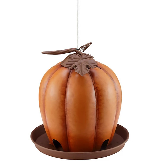 Royal Wing  Pumpkin Metal Bird Feeder, Orange | Tractor Supply