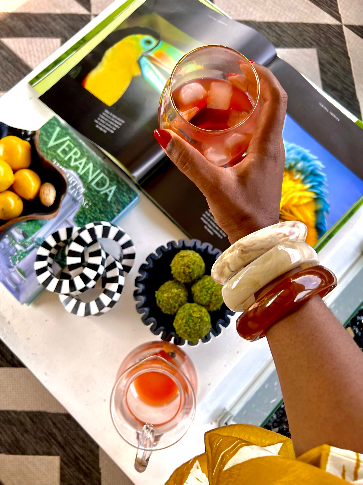 Coffee Table , table decor, coffee table books, ruffle bowl, bangle bracelet , outdoor rug 


#LTKHome