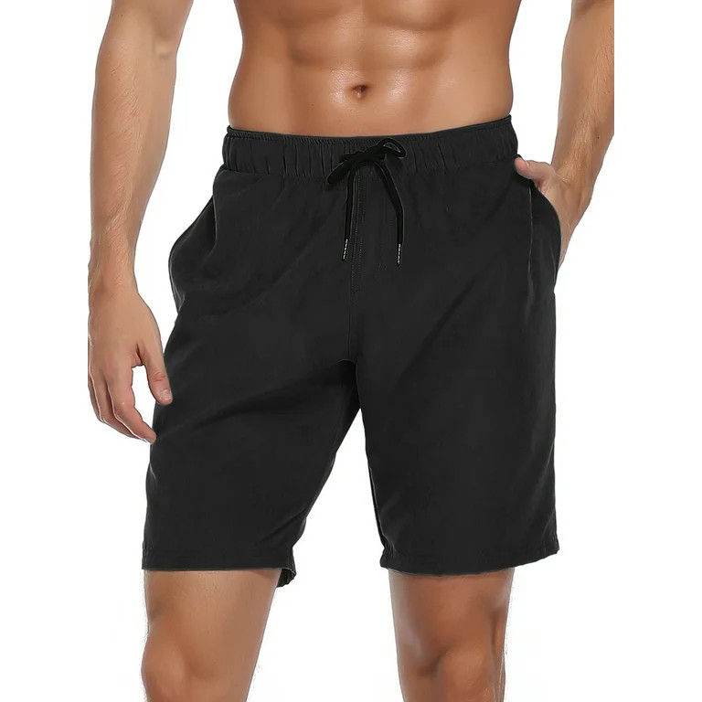 RELLECIGA Men's Black Swim Trunks Quick Dry Board Shorts with Pockets Bathing Suits Size Large | Walmart (US)