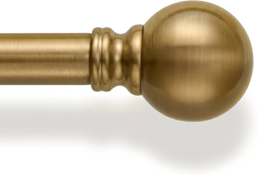 Warm Gold Curtain Rods for Windows 72-144 Inch Brass Extra Long Heavy Duty | Amazon (US)