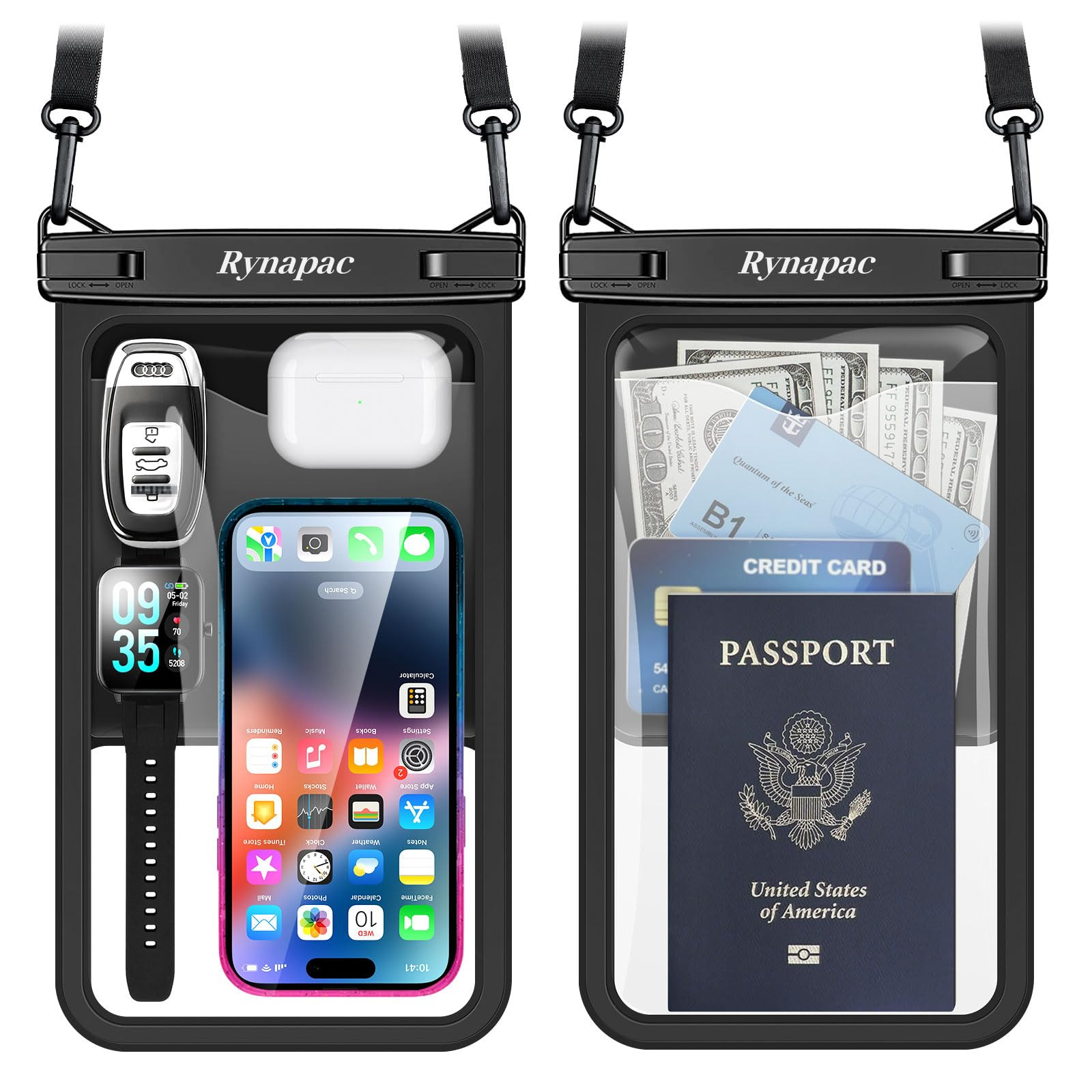[Up to 10"] Large Waterproof Phone Pouch Bag - 2 Pack IPX8 Waterproof Phone Case for iPhone 17 16... | Amazon (US)
