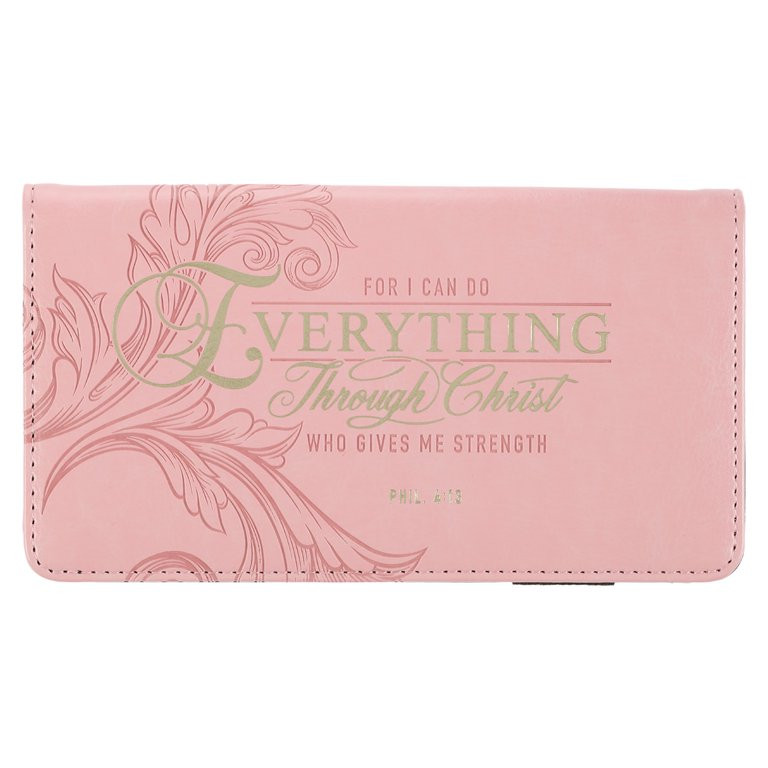 Christian Art Gifts Premium Vegan Leather Scripture Checkbook Cover for Women: Everything Through... | Walmart (US)