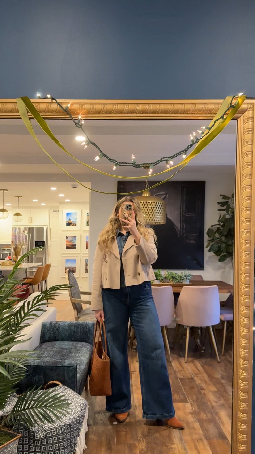 Spring Outfits 2026. Cropped trench wearing a large 25% off. Wide leg jeans 40% off wearing a 31, but should've gotten a 30. 

 #LTKootd #LTKSeasonal #LTKMidsize