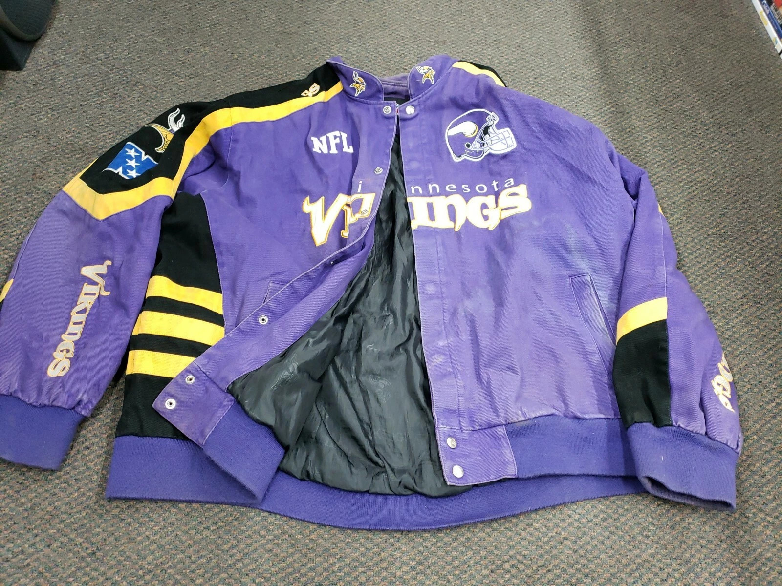 Big Vintage Minnesota Vikings Football NFL Jacket  Coat Size  5XL/5XG Used RARE | eBay US