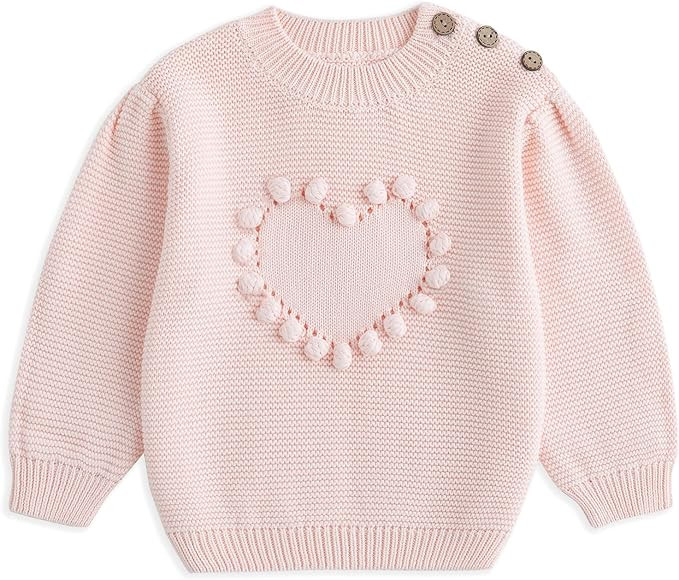 Simplee kids Baby Pullover Sweater Valentines Outfit Love Embroidery Knit Sweaters Coat for Autum... | Amazon (US)