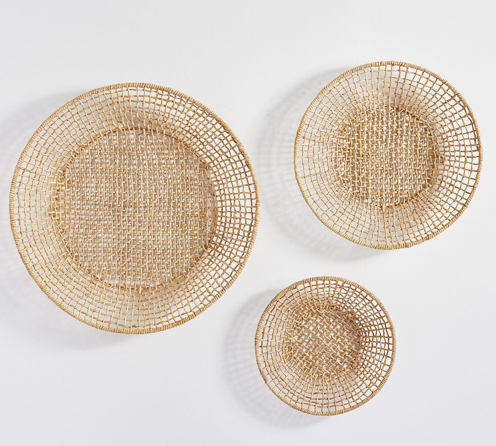 Asha Abaca Wall Baskets - Set of 3 | Pottery Barn (US)
