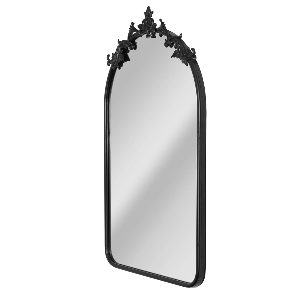 21"" x 27"" Arch Ornate Metal Accent Decorative Wall Mirror Black - Head West | Target