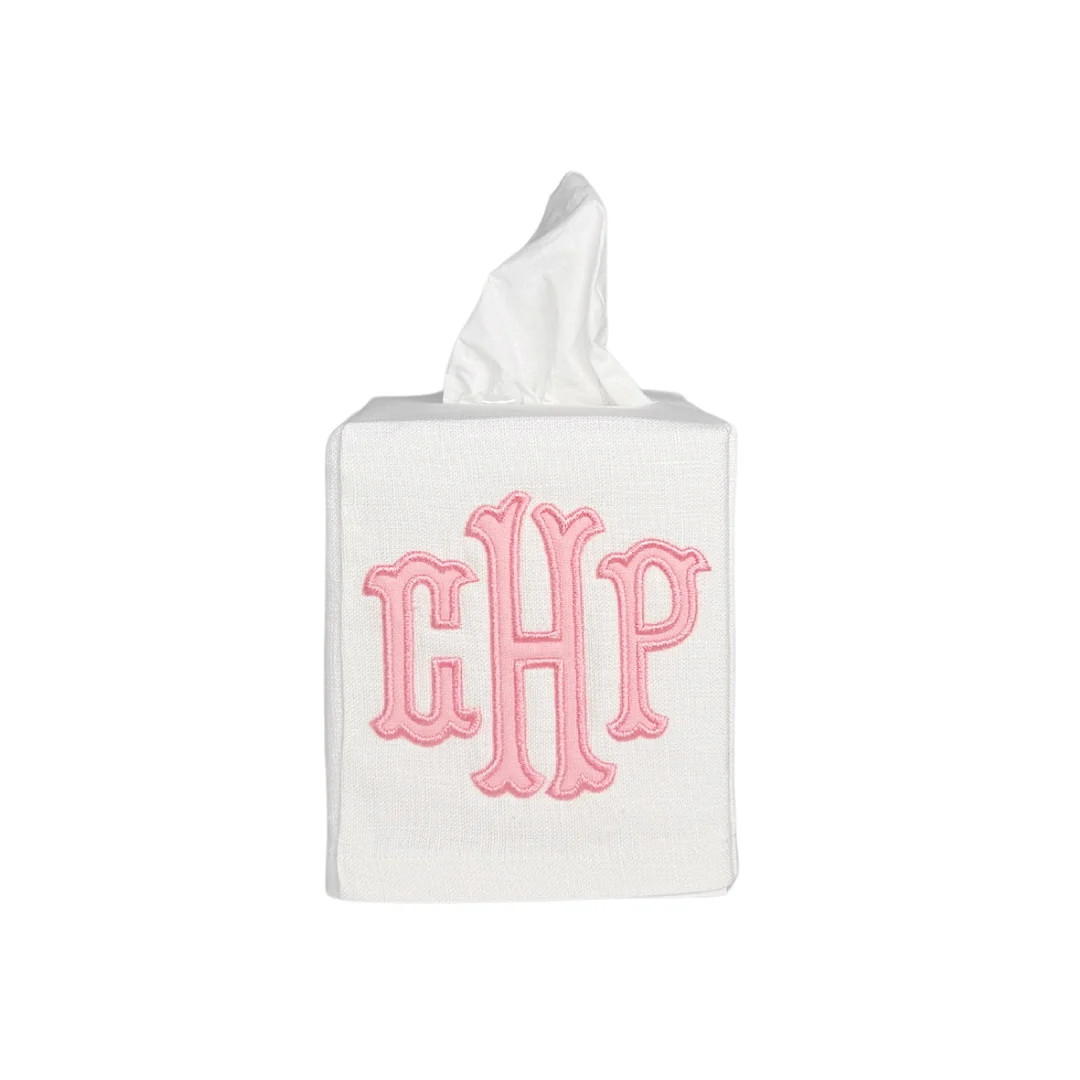 Monogrammed Tissue Box Cover | Biscuit Home