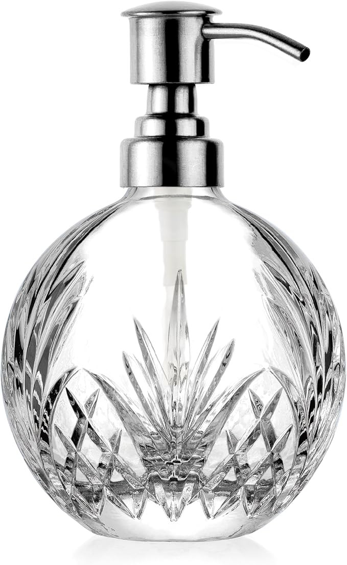 Godinger Soap Dispenser with Pump, Crystal Glass Lotion Dispenser, Bathroom and Kitchen Liquid So... | Amazon (US)