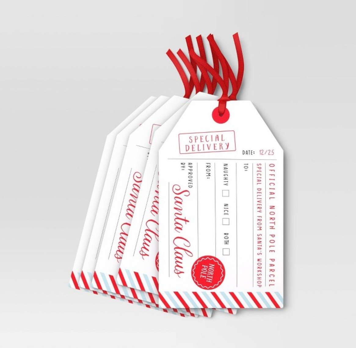 Santa gift tags! So cute! 

#LTKmomlife #LTKHoliday #LTKGiftGuide