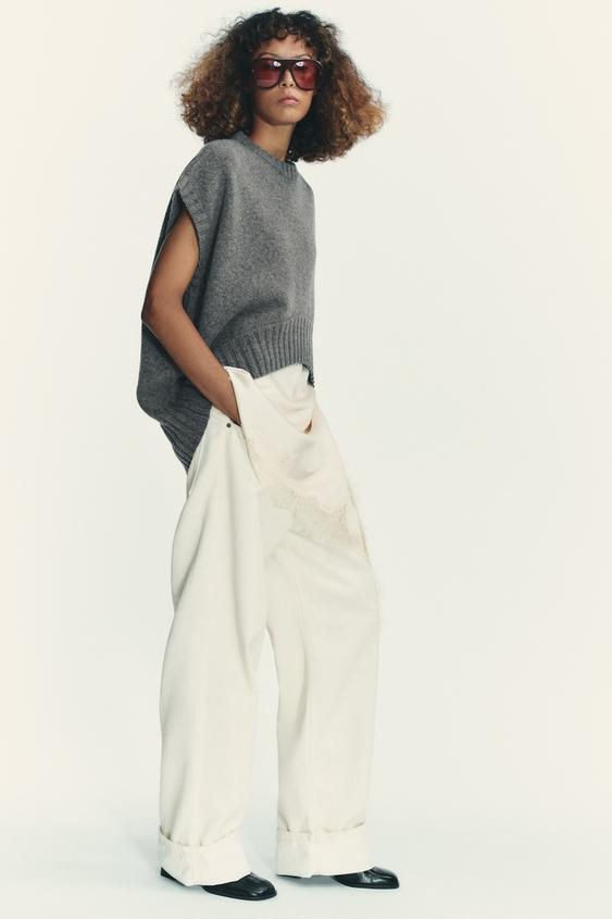 OVERSIZE WOOL-BLEND KNIT WAISTCOAT | Zara UK