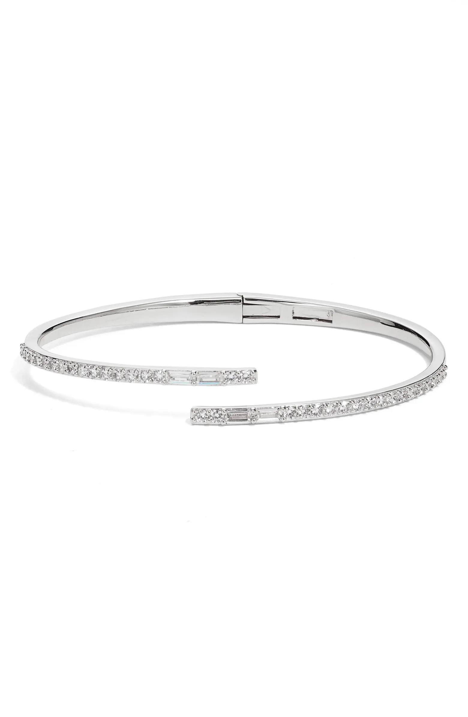Nordstrom Cubic Zirconia Overlap Cuff Bracelet | Nordstrom | Nordstrom