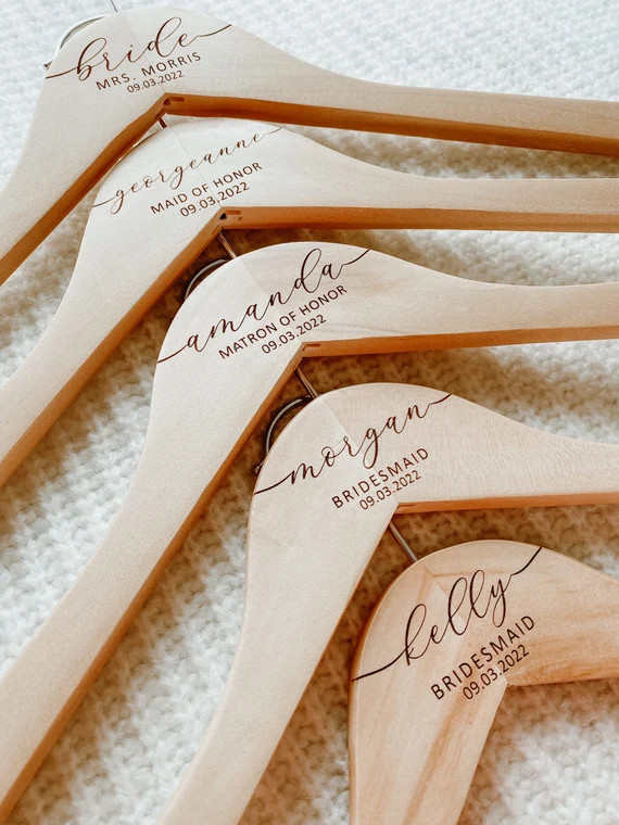 Engraved Personalized Bridesmaid Hangers  Wedding Hanger  - Etsy | Etsy (US)