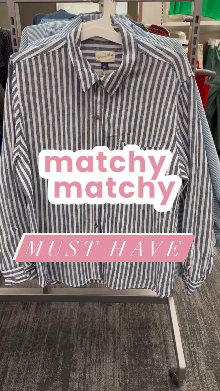 Y’all these super chic (and super cute) relaxed fit button downs and matching drawstring shorts are going to be an easy grab and go staple for me this Spring!  I didn’t have time to try them on when I first saw them, but I couldn’t get them out of my head until my next Target run!  These pieces sold quick at our store, but thank goodness they’re stocked in all sizes online!

* Button Down - $25
* Shorts - $20

#target #targetstyle #matchymatchy #springstyle #affordablefashion #stripes #linen #chic #spring #springfashion #ltkunder50 #reels #reelsinstagram #reelsvideo #foryoupage #fyp #fypシ #explorepage #explorepage✨ #explore #trending #ontrend #shorts 

#LTKstyletip #LTKSeasonal #LTKunder50