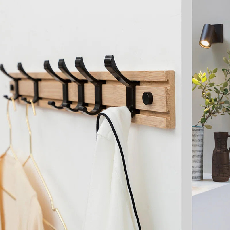 Shafeen Solid Wood Wall 6 - Hook Wall Mounted Coat Rack | Wayfair North America