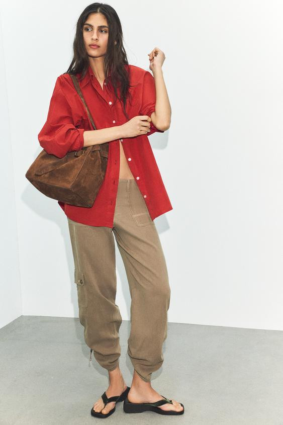 FLOWY GATHERED PANTS | Zara US