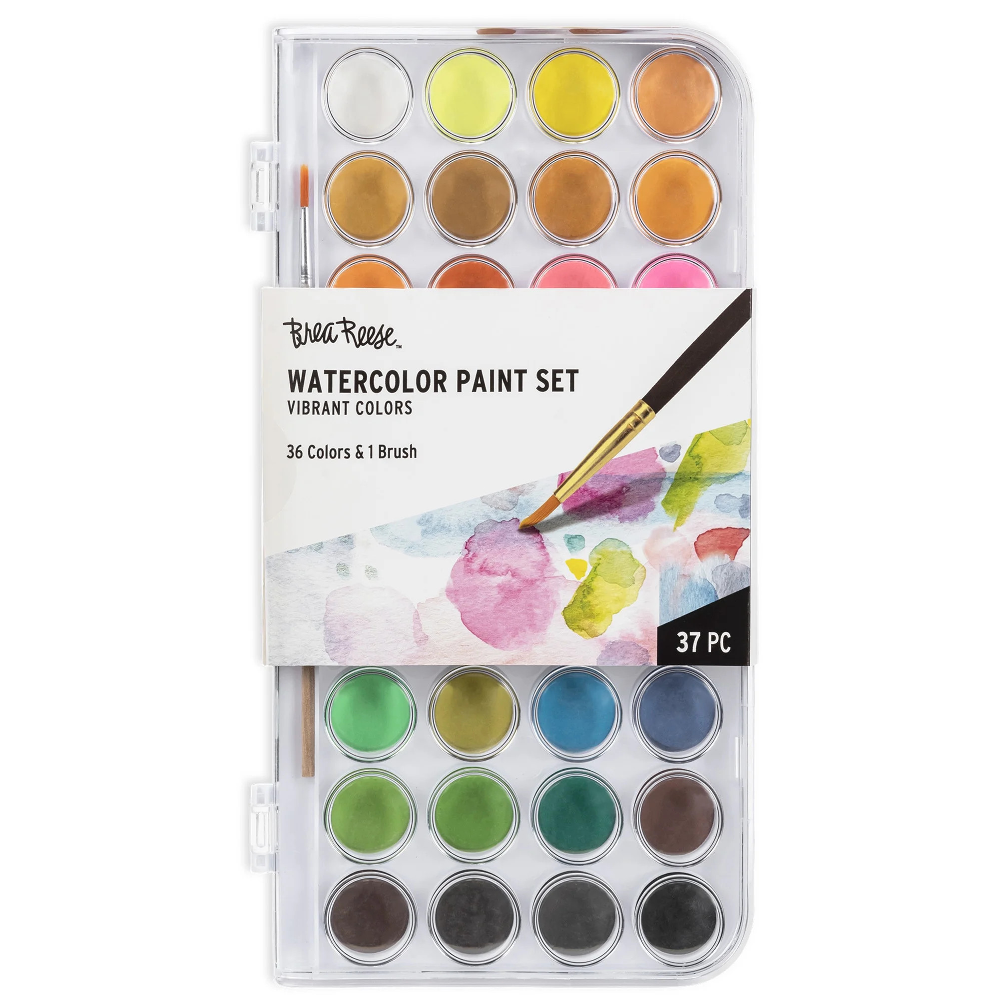 Brea Reese: Essential Watercolor Paint Set: Vibrant - 36 Colors & 1 Brush - Non-Toxic, Profession... | Walmart (US)