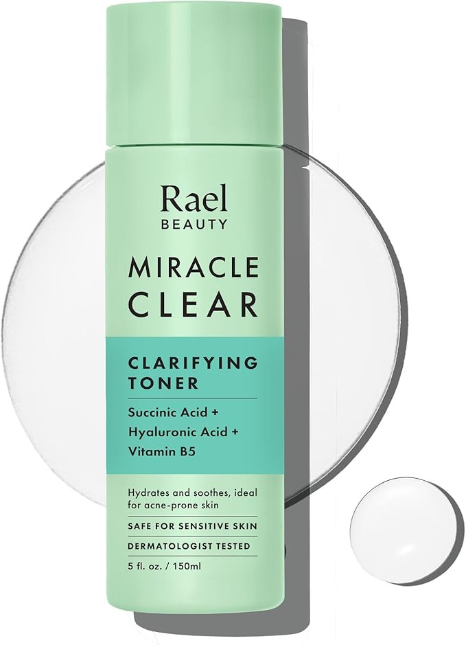 Rael Toner for Face, Miracle Clear - Reducing Pores and Oils with Succinic Acid, Hydrating Vitami... | Amazon (US)