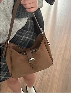 Slouchy Hobo Bags Women Retro Suede Underarm Shoulder Bag Crossbody Purse Crescent Satchels Top-H... | Amazon (US)