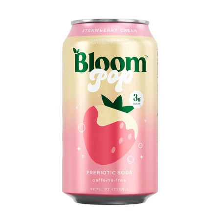 Bloom Pop Prebiotic Soda, Strawberries & Cream, 12 fl oz Can | Walmart (US)