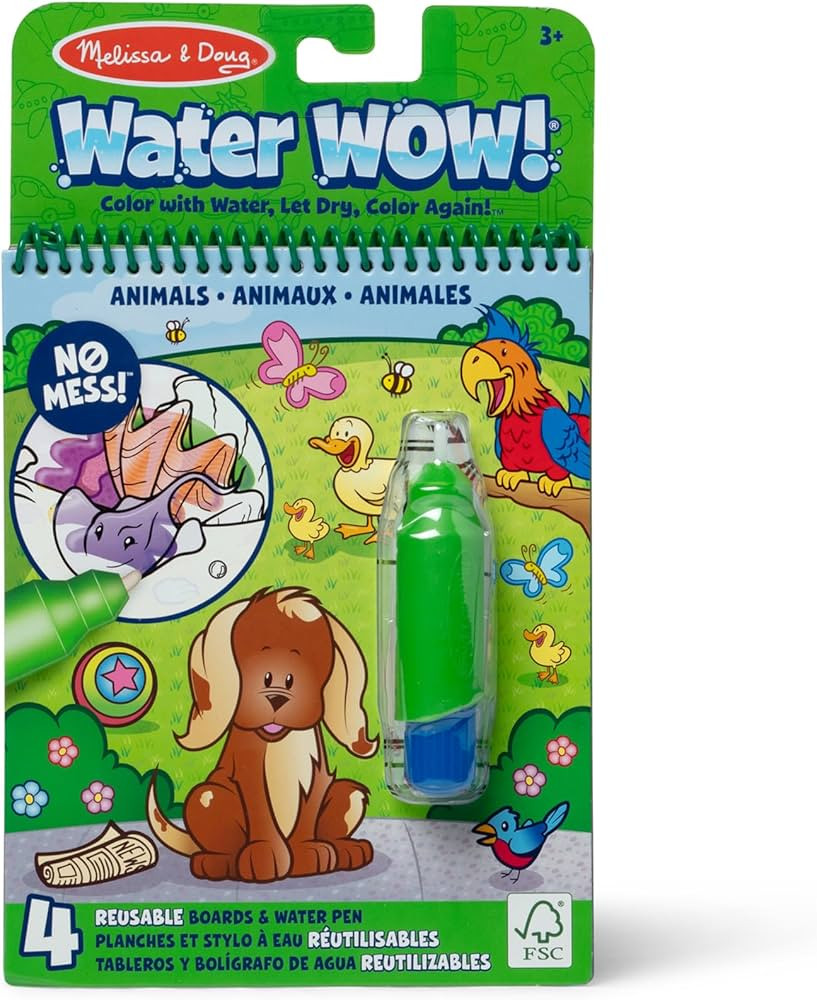 Melissa & Doug On the Go Water Wow! Reusable Water-Reveal Activity Pad - Animals - FSC Certified | Amazon (US)